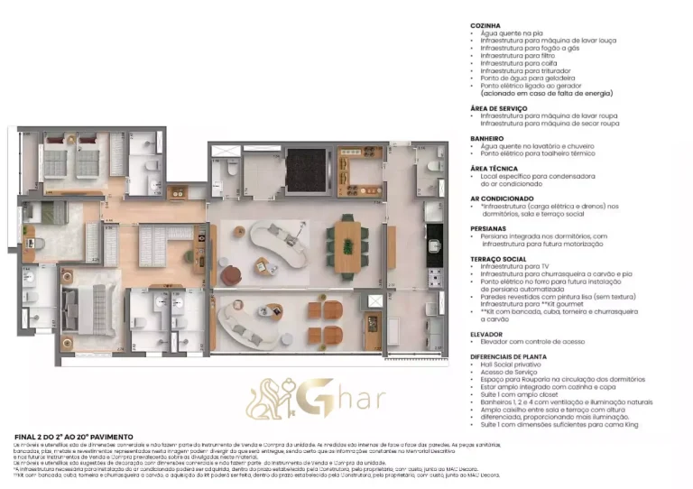 Planta apartamento 157m² 3 suítes sala ampliada cozinha fechada MAC Vila Clementino São Paulo