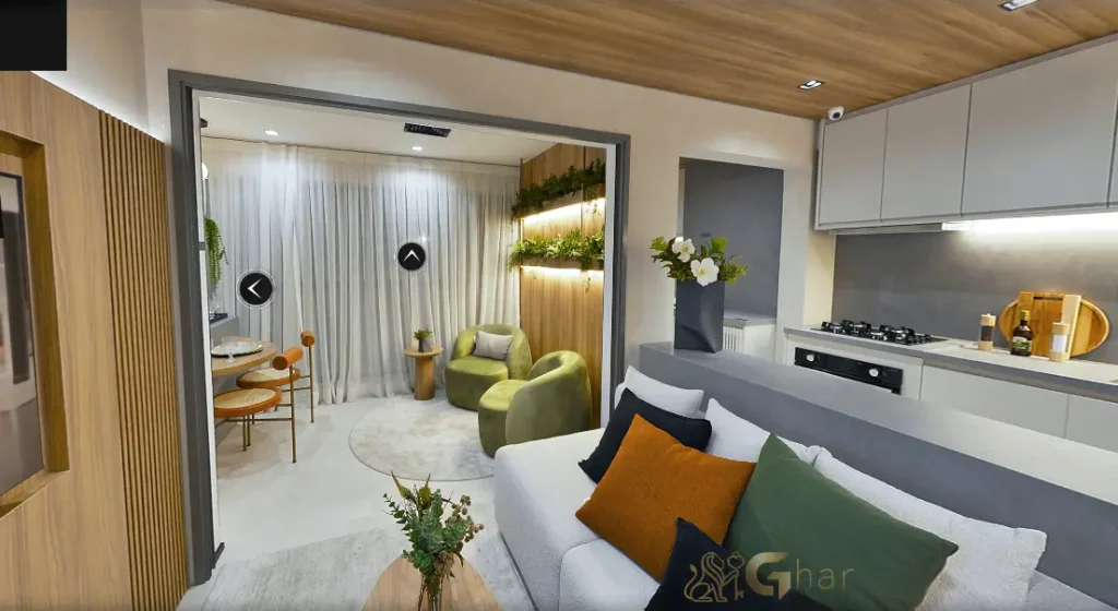 Sala decorada integrada apartamento MAC Vila Mariana São Paulo