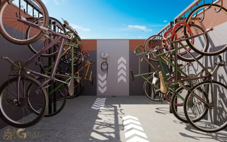 Bicicletário do condomínio Mundo Apto Elevato Brooklin em São Paulo