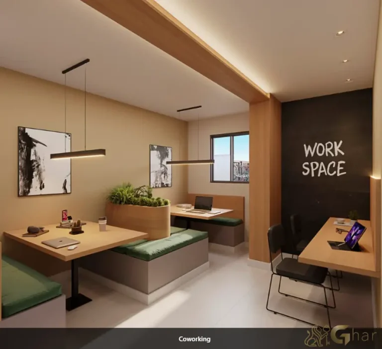 Espaço coworking no condomínio Mundo Apto Elevato Brooklin em São Paulo