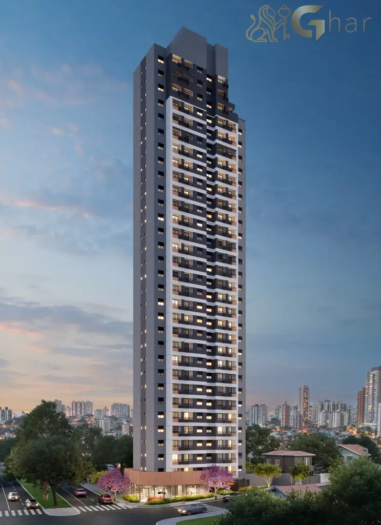 Fachada do condomínio Mundo Apto Elevato Brooklin em São Paulo