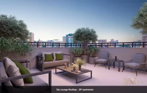 Skylounge rooftop no condomínio Mundo Apto Elevato Brooklin em São Paulo