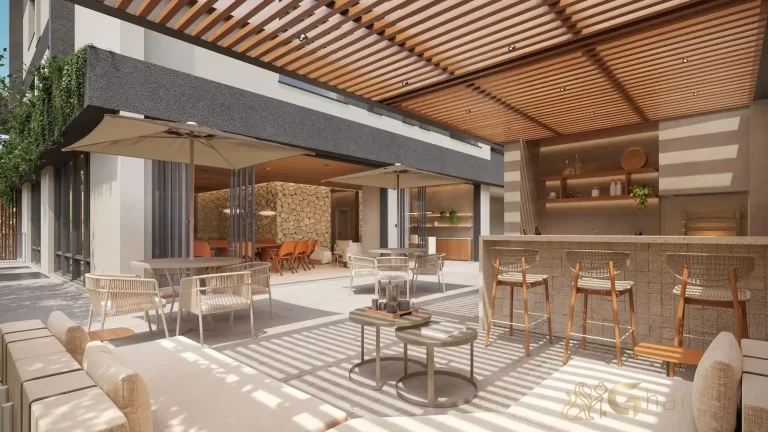 Churrasqueira gourmet do Nuv Moema em área externa