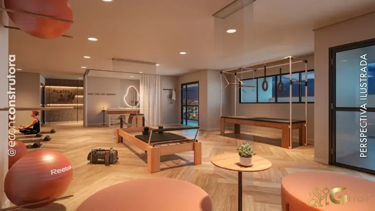 Espaço pilates no condomínio Peak Vila Olímpia em São Paulo