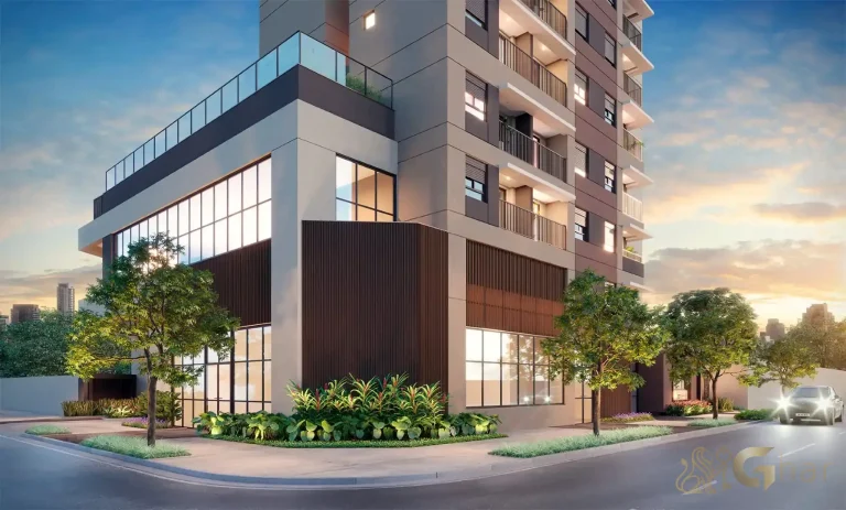 Torre do condomínio QG Cardoso de Melo Vila Olímpia em São Paulo