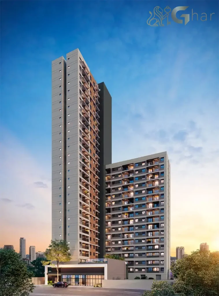 Fachada principal da torre QG Cardoso de Melo Vila Olímpia em São Paulo