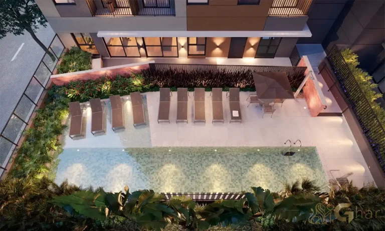 Piscina no condomínio QG Cardoso de Melo by You,Inc Vila Olímpia em São Paulo