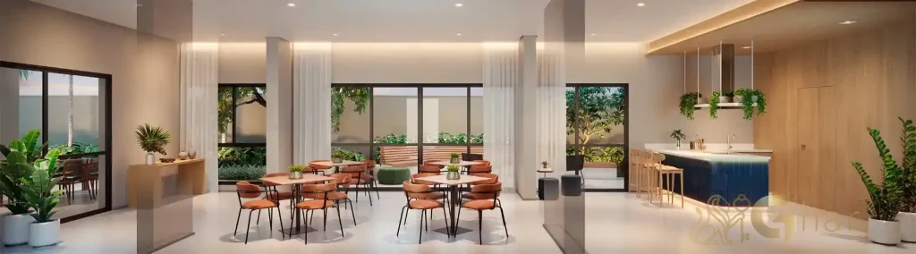 Salão de festas no condomínio QG Cardoso de Melo by You,Inc Vila Olímpia em São Paulo