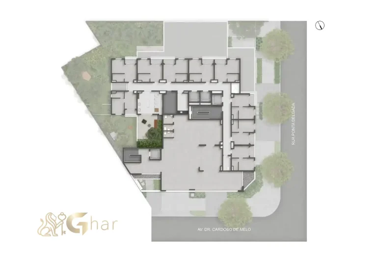 Planta do 2º pavimento no QG Cardoso de Melo Vila Olímpia São Paulo