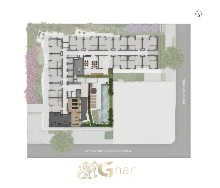 Planta do 2º pavimento condomínio QG Cardoso de Melo Vila Olímpia São Paulo