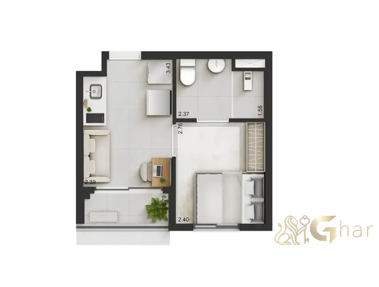 Planta serviço moradia no QG Cardoso de Melo Vila Olímpia São Paulo