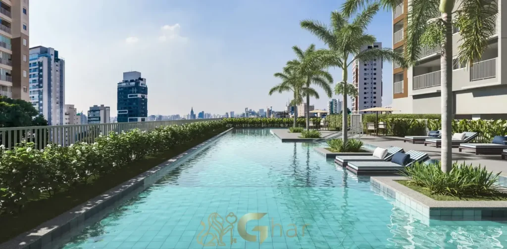 Piscina condomínio Raízes Premium Campo Belo São Paulo