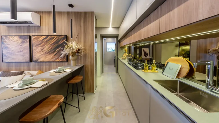 Cozinha decorada apartamento 109 m² Recanto Oliveiras Jardim das Perdizes