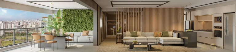 Apartamento decorado 109 m² living no Recanto Oliveiras Jardim das Perdizes