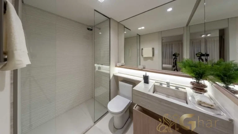 Apartamento decorado 81 m² banheiro no Recanto Oliveiras Jardim das Perdizes