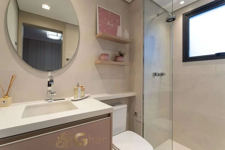 Banheiro da suíte 2 decorado no Reserva Figueiras Jardim das Perdizes