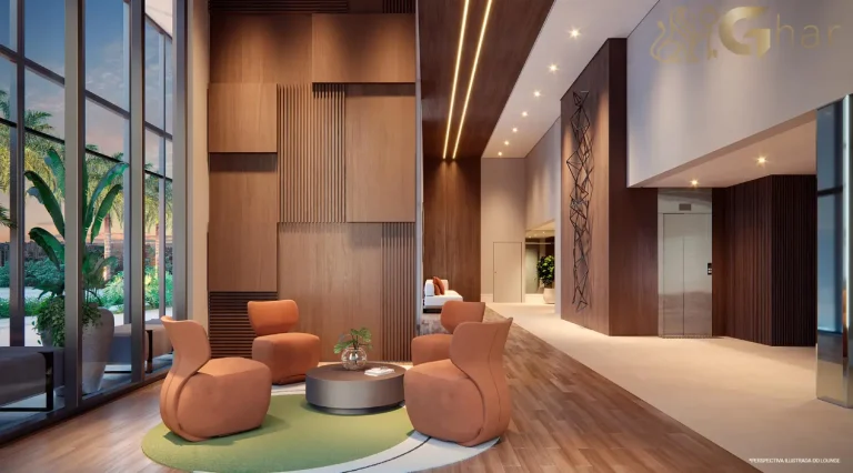 Hall de entrada no Reserva Figueiras Jardim das Perdizes