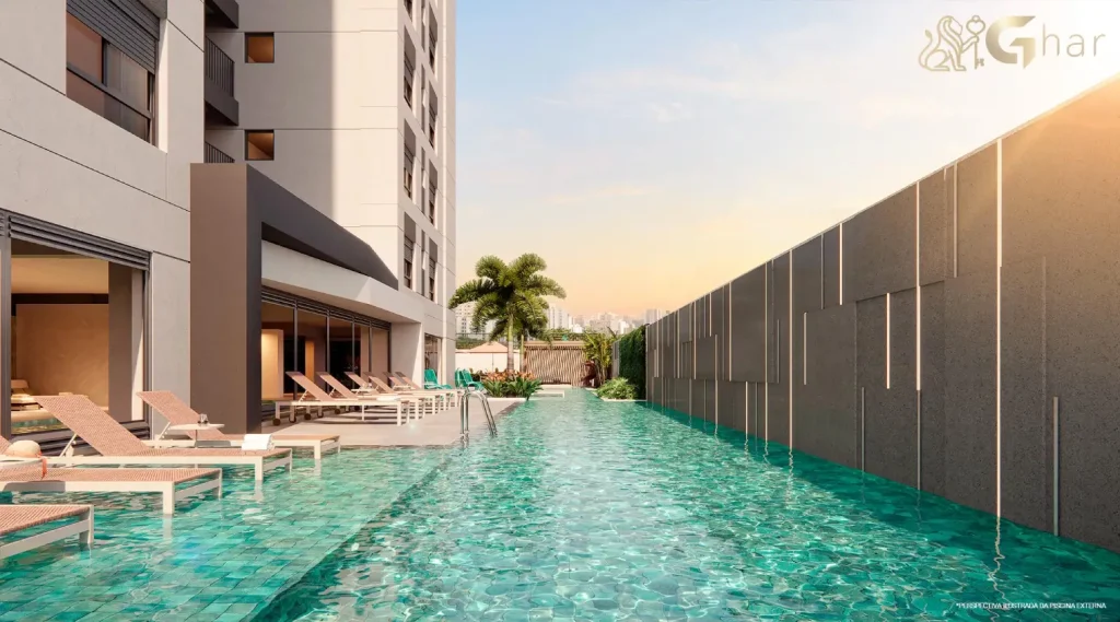 Piscina externa no Reserva Figueiras Jardim das Perdizes