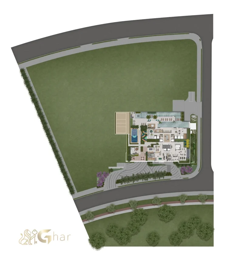 Planta de implantação de lazer no condomínio Reserva Figueiras Jardim das Perdizes