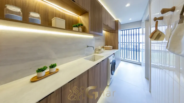 Área de serviço apartamento 157 m² Reserva Flamboyant Jardim das Perdizes