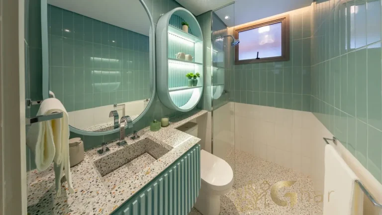 Banheiro suíte apartamento 157 m² Reserva Flamboyant Jardim das Perdizes