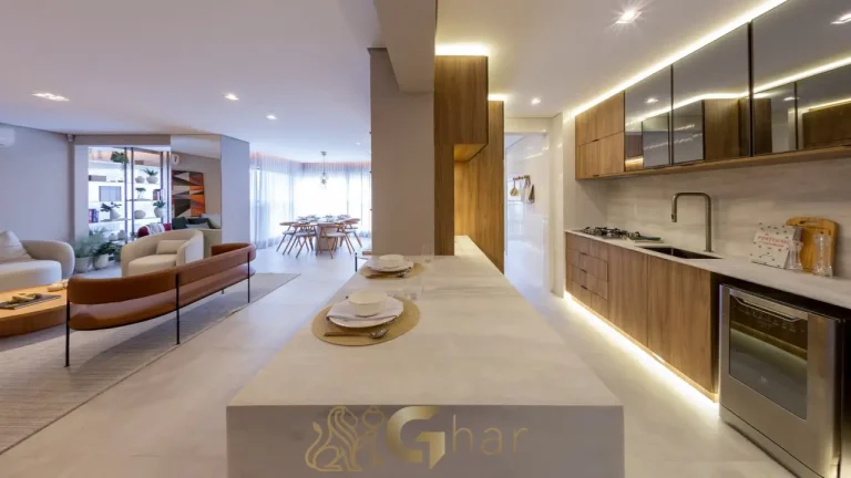 Cozinha apartamento decorado 157 m² Reserva Flamboyant Jardim das Perdizes