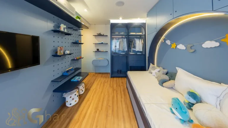 Quarto apartamento 157 m² decorado Reserva Flamboyant Jardim das Perdizes