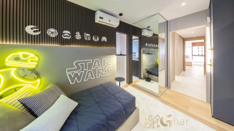 Quarto decorado apartamento Reserva Flamboyant Jardim das Perdizes