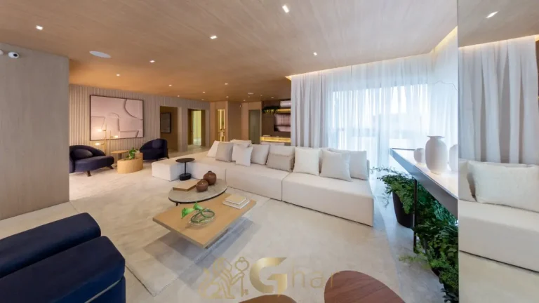 Sala apartamento decorado 187 m² Reserva Flamboyant Jardim das Perdizes