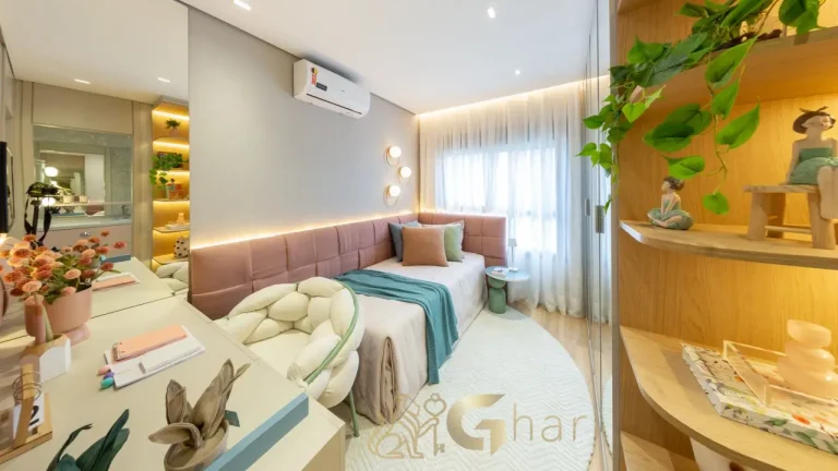 Suíte apartamento 187 m² decorado Reserva Flamboyant Jardim das Perdizes