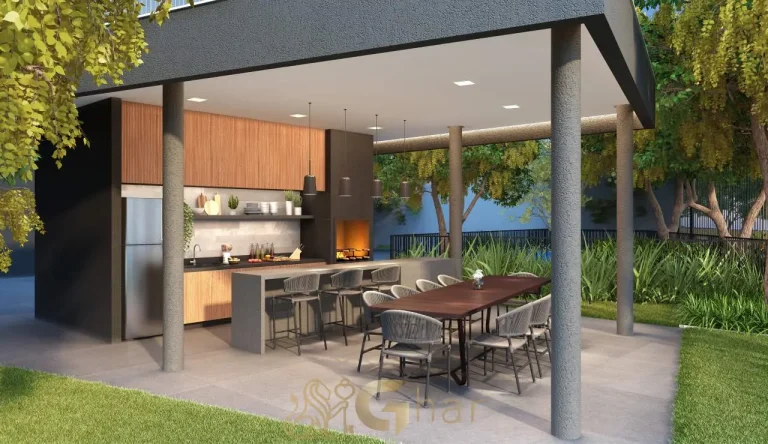 Churrasqueira gourmet no Reserva Flamboyant Jardim das Perdizes