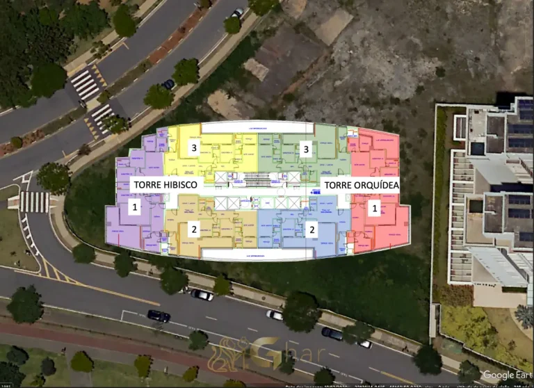 Planta de implantação torre Reserva Flamboyant Jardim das Perdizes