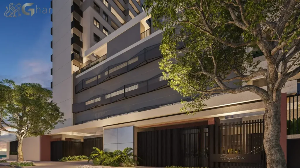 Fachada com portaria do condomínio Signature Barra Funda Residence