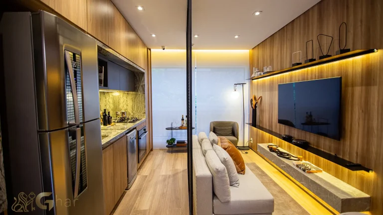 Living decorado apartamento 35m² Soul of Madalena Vila Madalena São Paulo