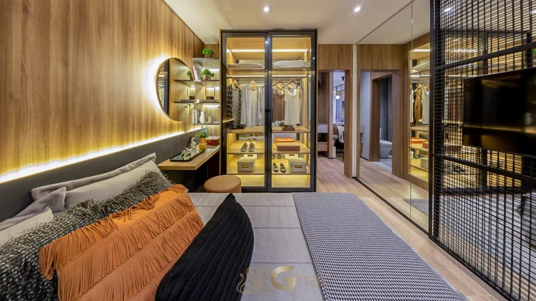 Quarto decorado apartamento 35m² Soul of Madalena Vila Madalena São Paulo