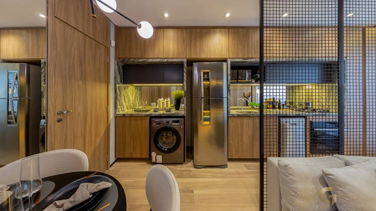 Cozinha planejada apartamento 62m² Soul of Madalena Vila Madalena São Paulo