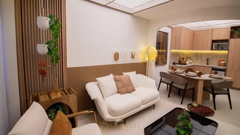 Living decorado apartamento 62m² Soul of Madalena Vila Madalena São Paulo