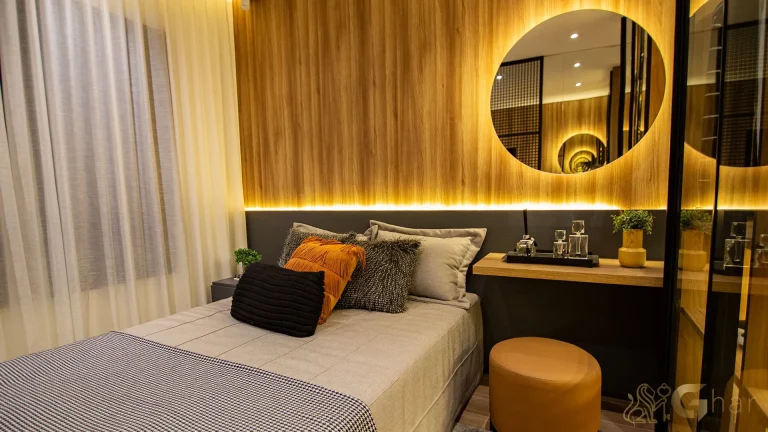 Quarto decorado apartamento 62m² Soul of Madalena Vila Madalena São Paulo