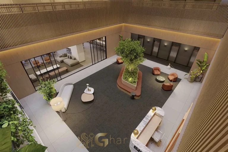 Galeria integrada ao átrio no SP_360° Smart Living by Eztec Moema