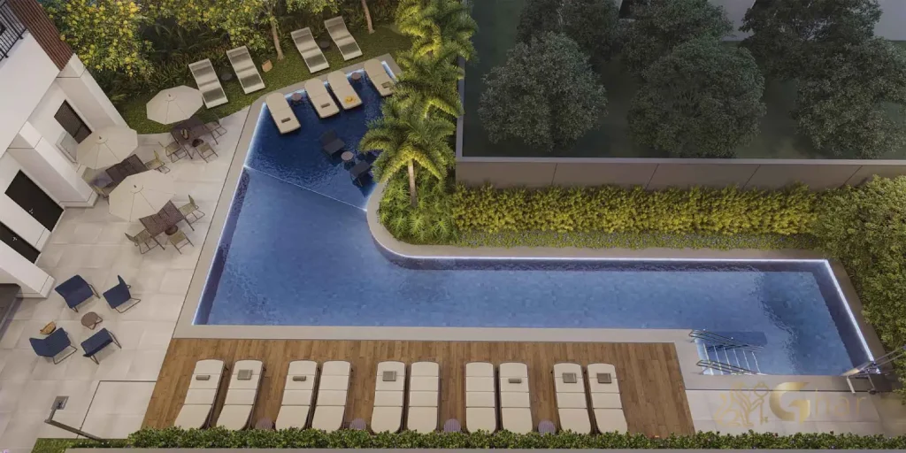 Piscina do SP_360° Smart Living by Eztec Moema em São Paulo