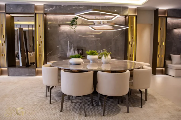 Sala de jantar decorada no Splend Moema