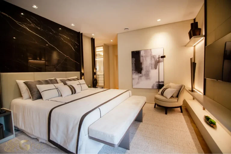 Suíte master decorada no Splend Moema