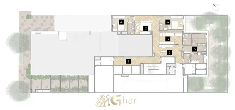 Planta do 1º pavimento de lazer do Stay Moema by Helbor