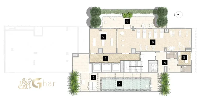 Planta do 2º pavimento de lazer do Stay Moema by Helbor