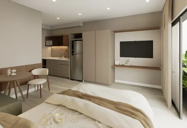 Studio decorado de 25 a 27 m² no Stay Moema by Helbor