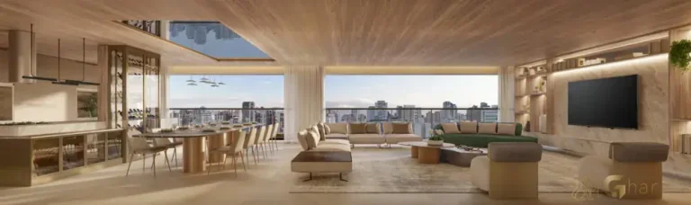 Apartamento decorado living Taj Residences Ibirapuera São Paulo