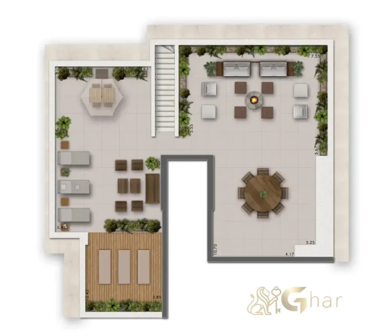 Planta duplex 374m² superior 3 suítes Taj Residences Ibirapuera São Paulo