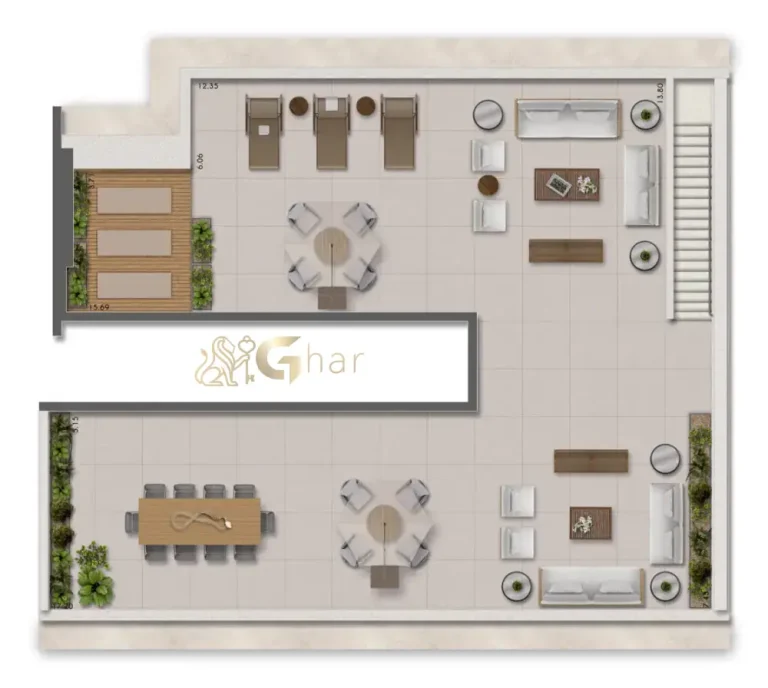 Planta duplex 479m² superior 3 suítes Taj Residences Ibirapuera São Paulo