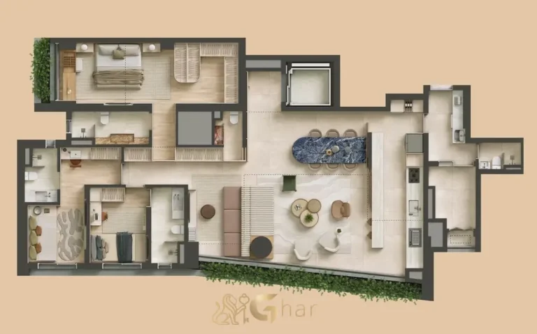 Planta apartamento 170 m² com 3 suítes no Tess Brooklin em São Paulo