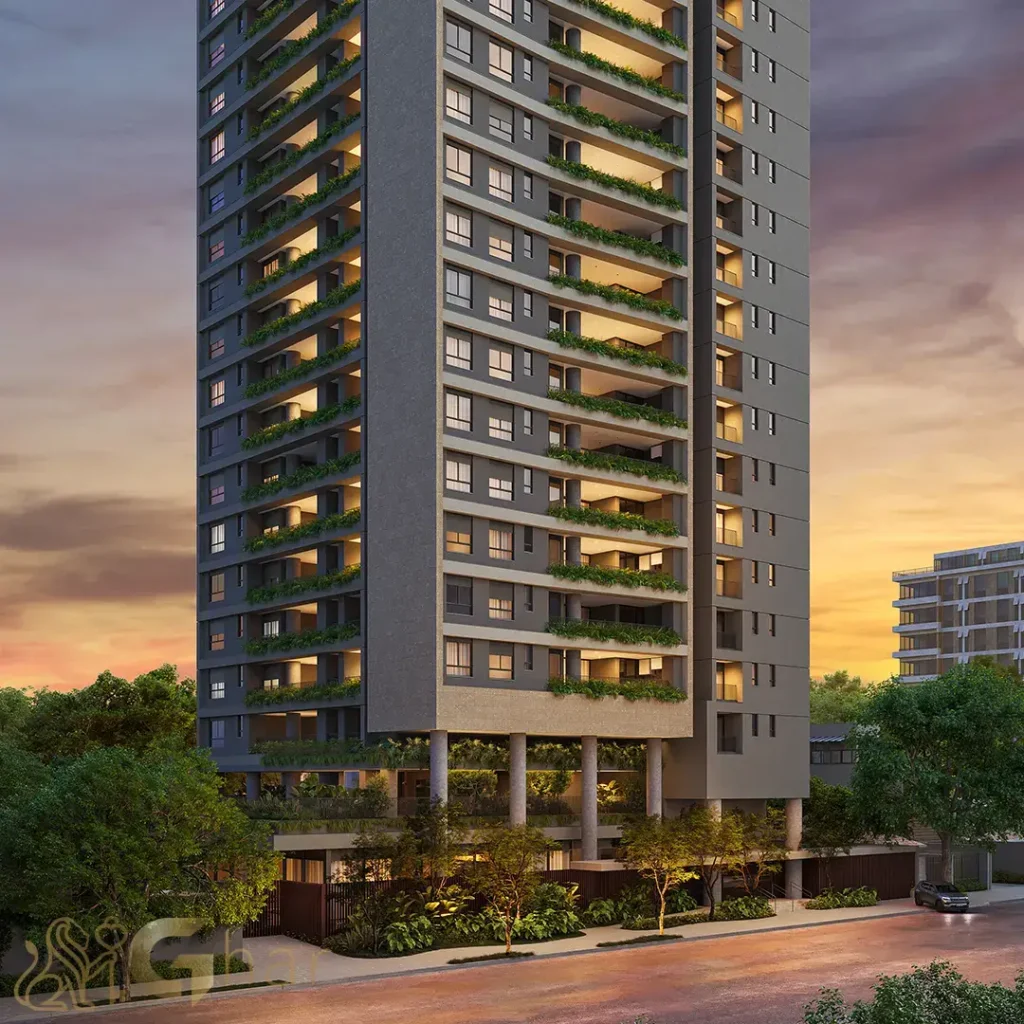 Fachada principal do Tess Brooklin em São Paulo